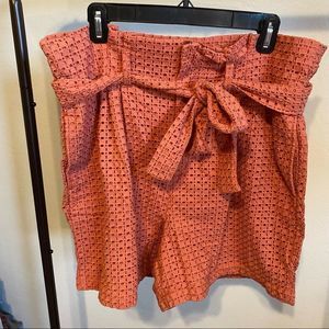 Coral PaperBag Style shorts